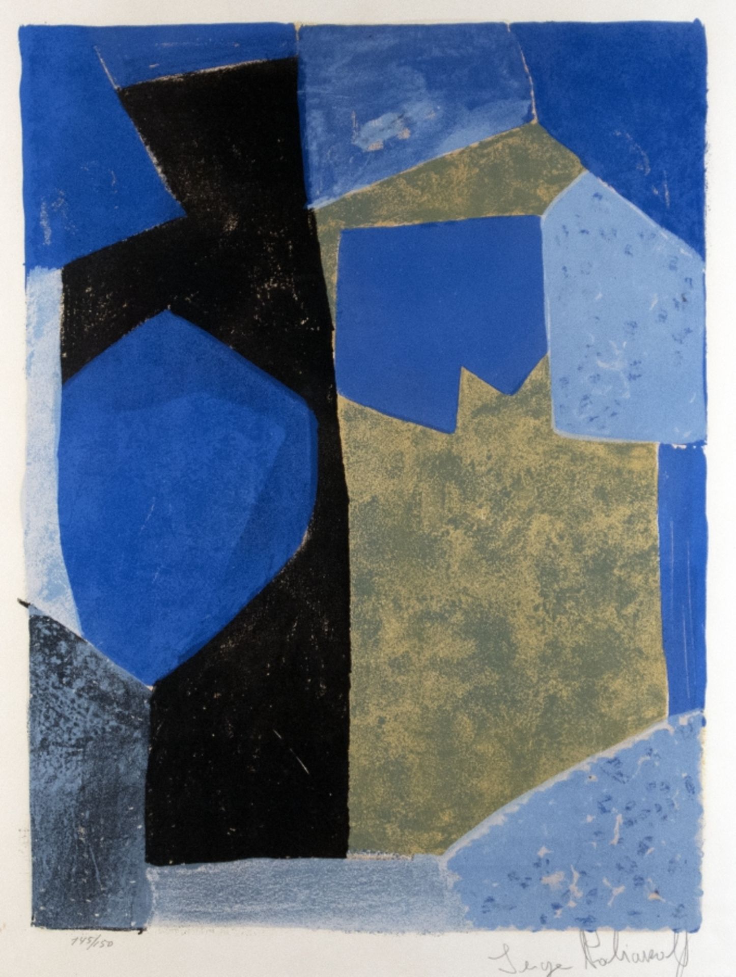 Poliakoff, Serge:  Composition bleue, noir et jaune
