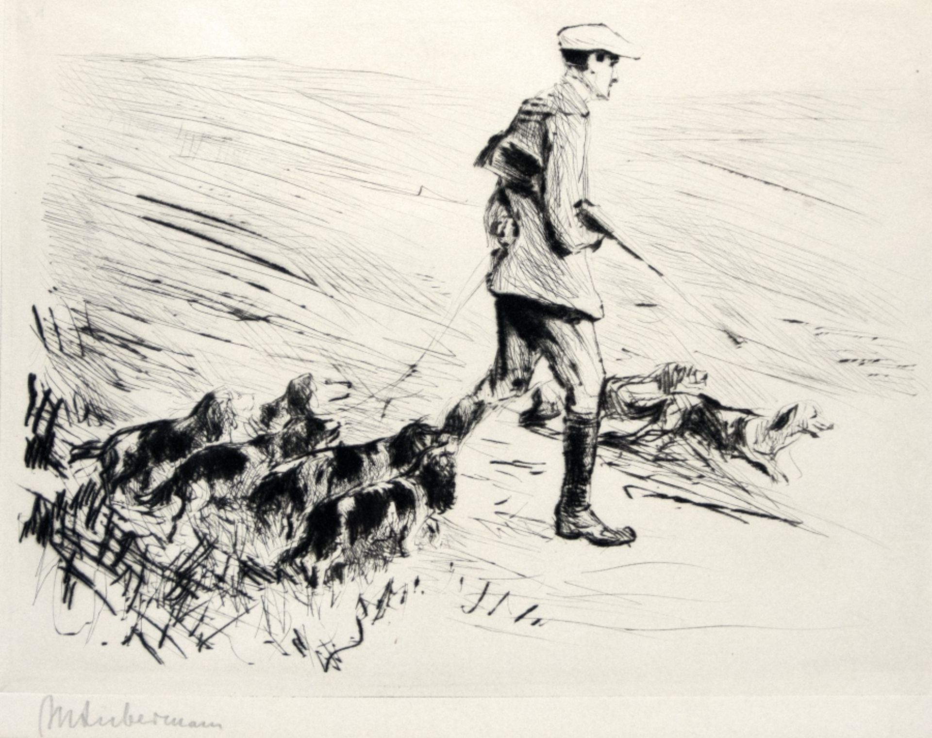 Liebermann, Max:  Jäger mit Hunden