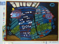 Hundertwasser, Friedensreich:  Flucht ins All