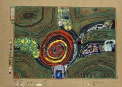 Hundertwasser, Friedensreich:  Kreisverkehr der Straßengekreuzigten