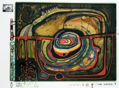 Hundertwasser, Friedensreich:  Die fünfte Augenwaage