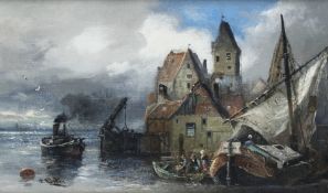 Koester, Paul:  Dampfer am Hafen