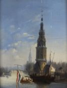 Boulanger, Francois Jean Louis:  Blick auf Amsterdam/Ruine am Hafen von Deventer