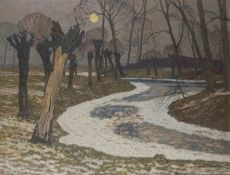 Kohlschein d. Jg., Josef:  Winterlandschaft mit Vollmond