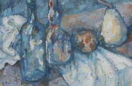 Gottweiss, Charles: Stilleben mit Glasflaschen