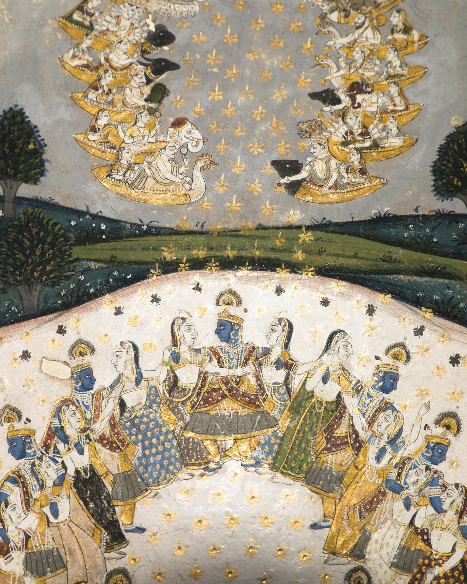 Indian miniature with Krishna, Gopis and Raslila dance - Bild 5 aus 6