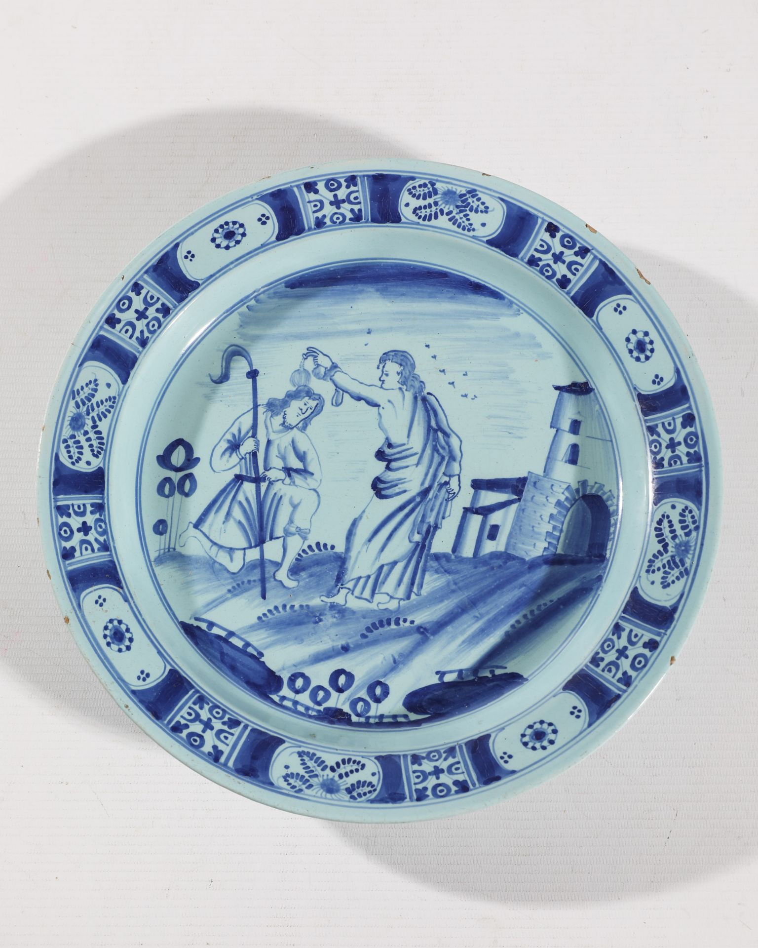 4 large Dutch Delft plates with biblical scenes - Bild 5 aus 8