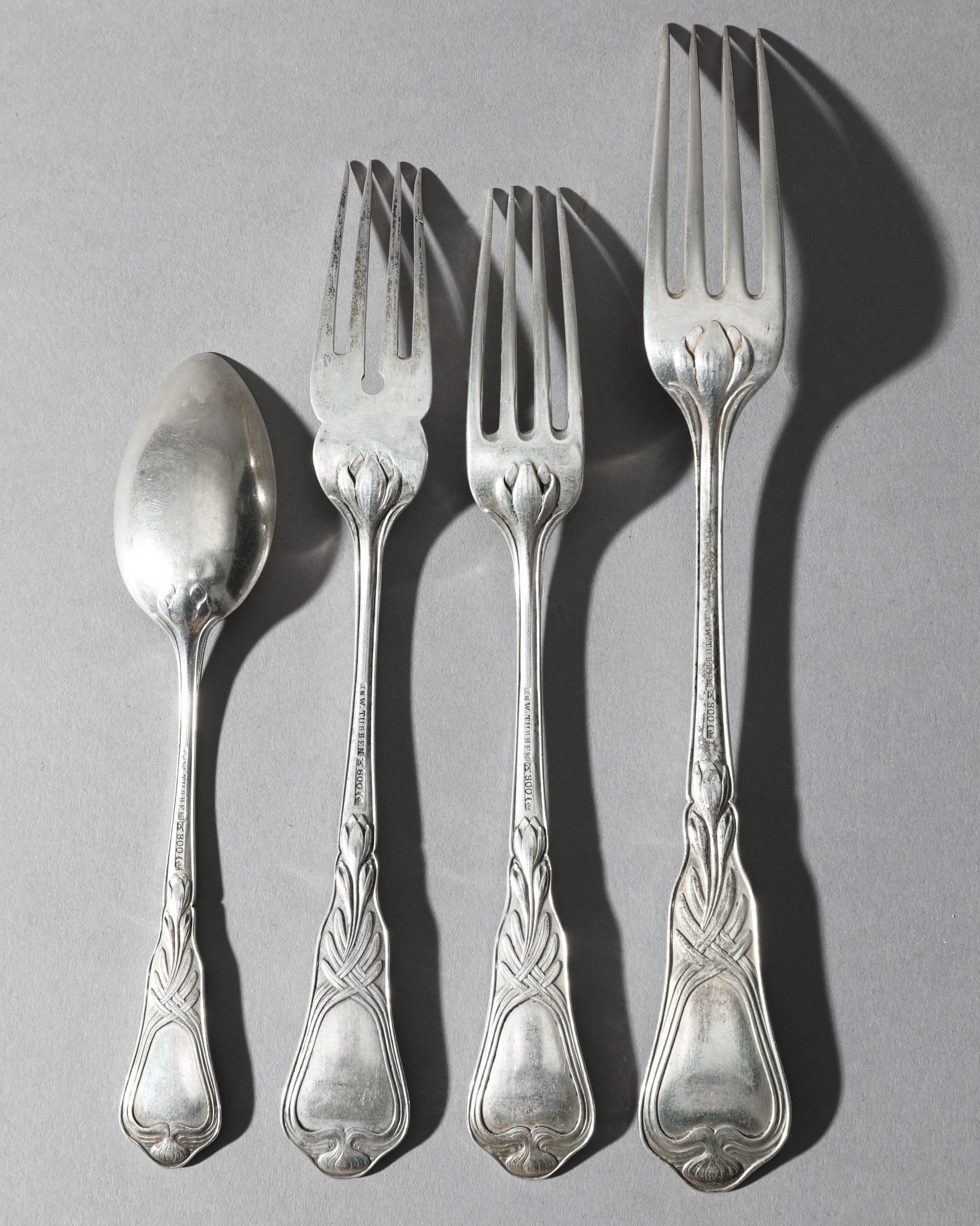 Heinrich Vogeler, Wilkens, Silver Fish Cutlery and Cutlery Herbstzeitlose, 48 pieces - Image 5 of 7