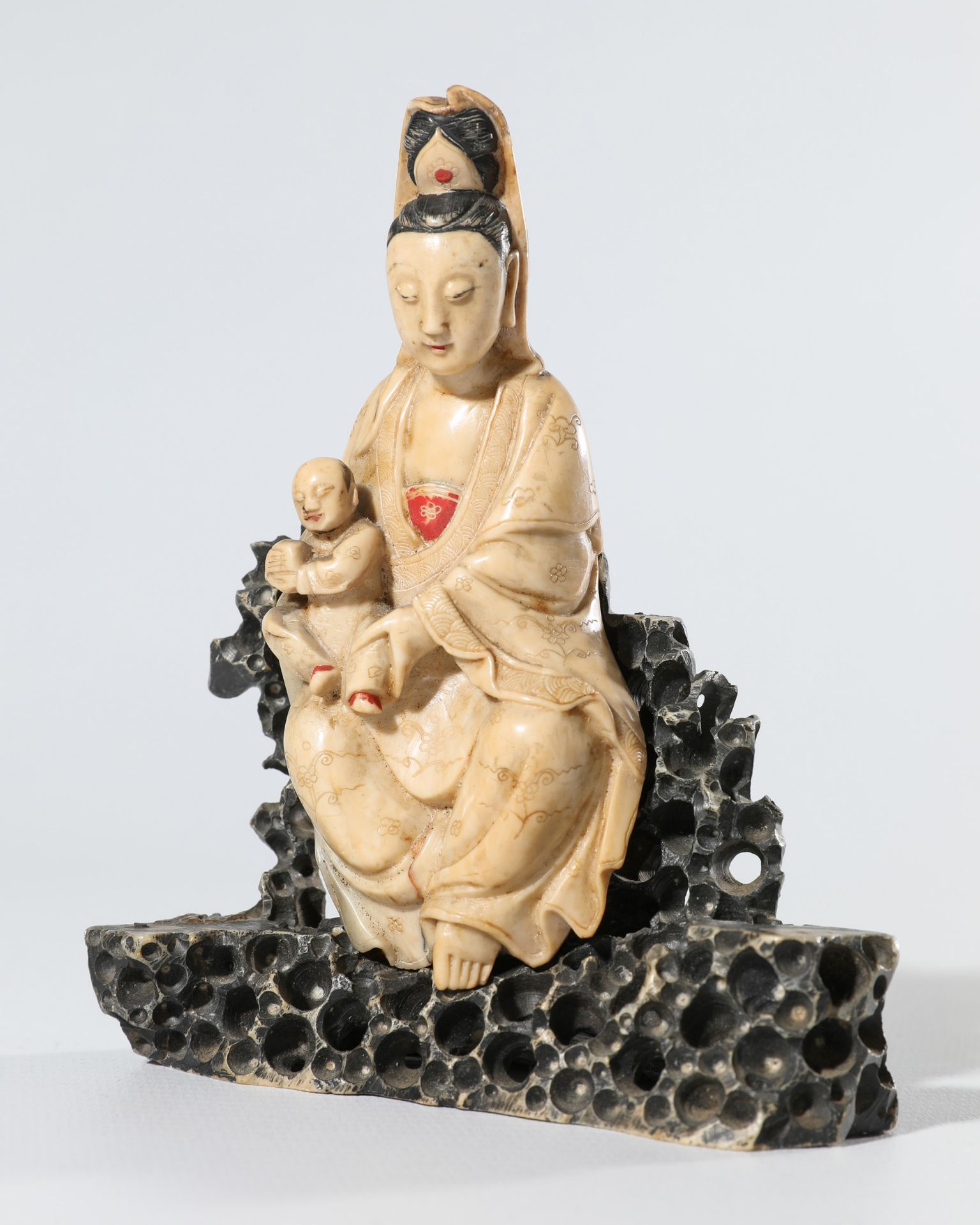 Songzi Guanyin, China, finely carved soapstone