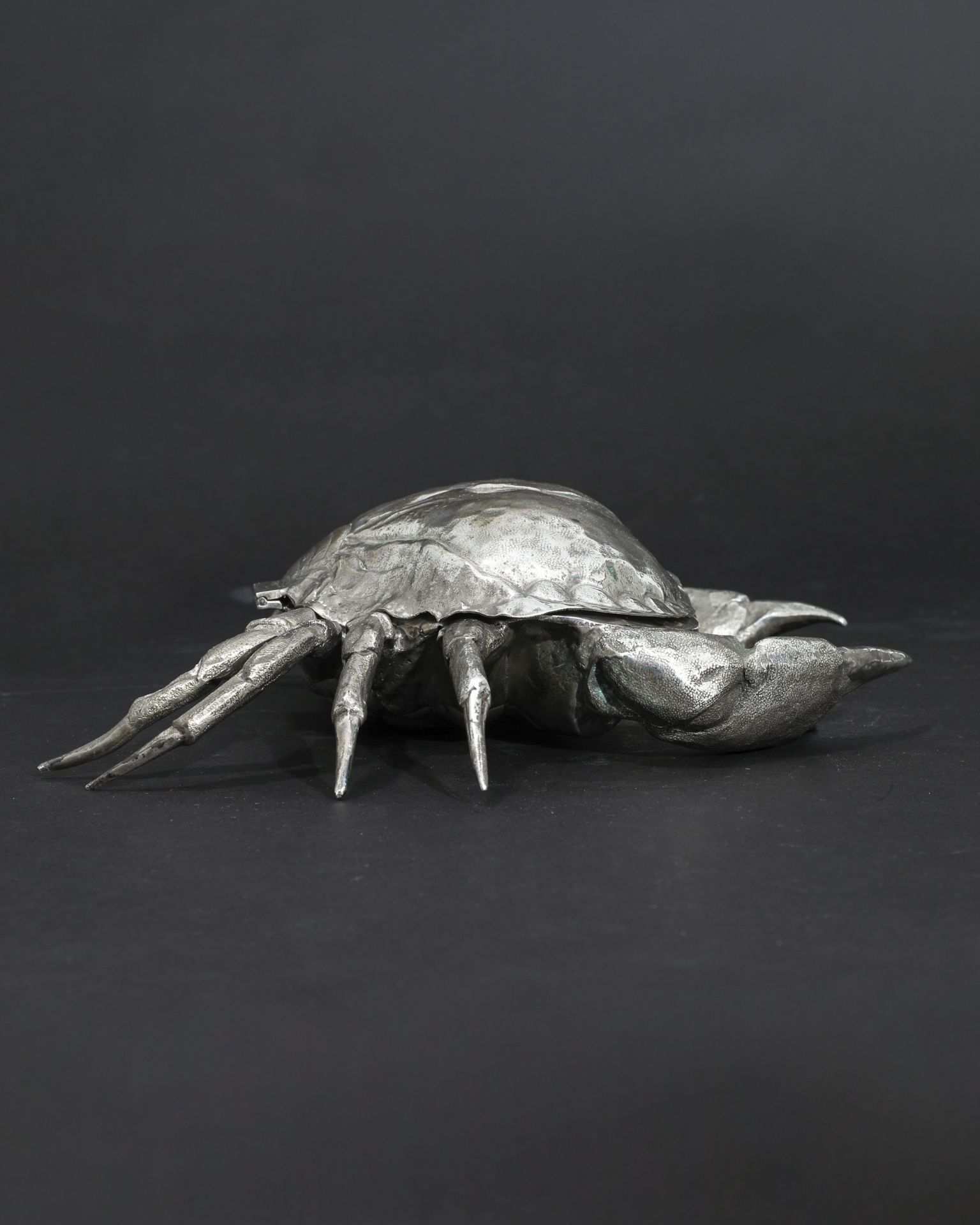 Franco Lapini, King Crab Caviar Bowl, Silver plated, Italy 1970s - Image 4 of 6
