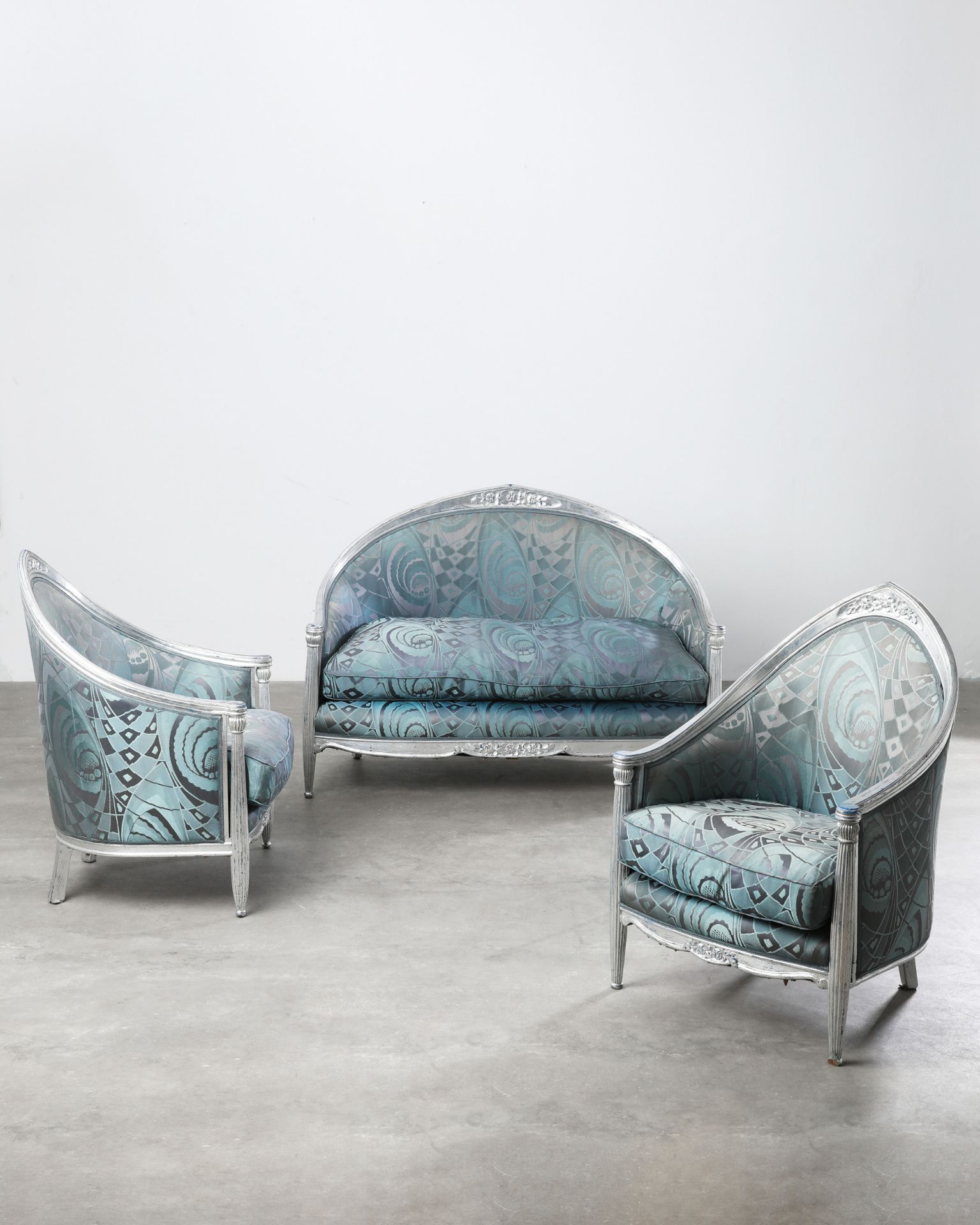 French Art Déco sofa and 2 armchairs