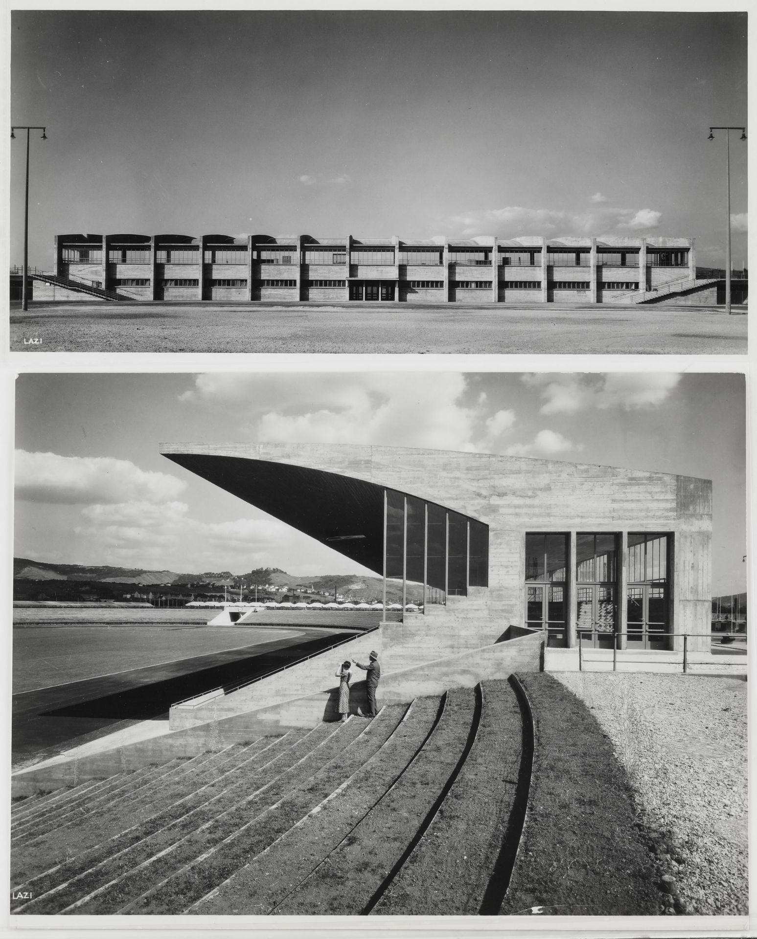 Adolf Lazi, 2 photographs, stadium Stuttgart Bad Cannstatt 1930s