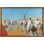 Bruno Richter, Entry of the German delegation into Fez, Count von Tattenbach 1905, watercolours