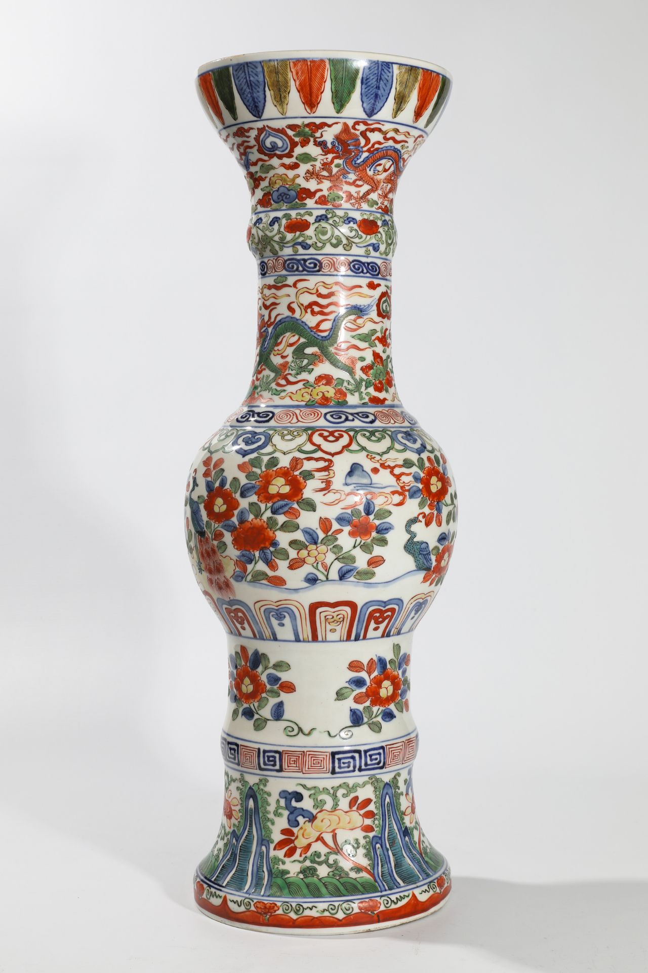 Large Arita Style Ducai Vase with 5 claw dragons - Bild 2 aus 5