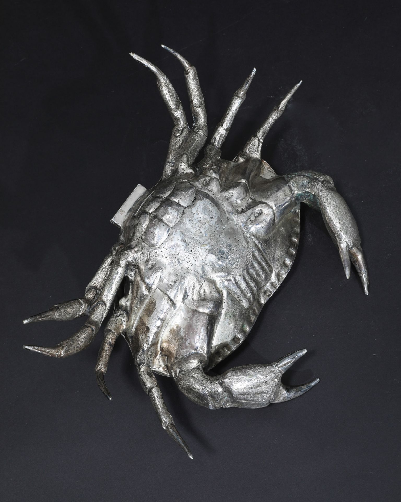 Franco Lapini, King Crab Caviar Bowl, Silver plated, Italy 1970s - Image 5 of 6
