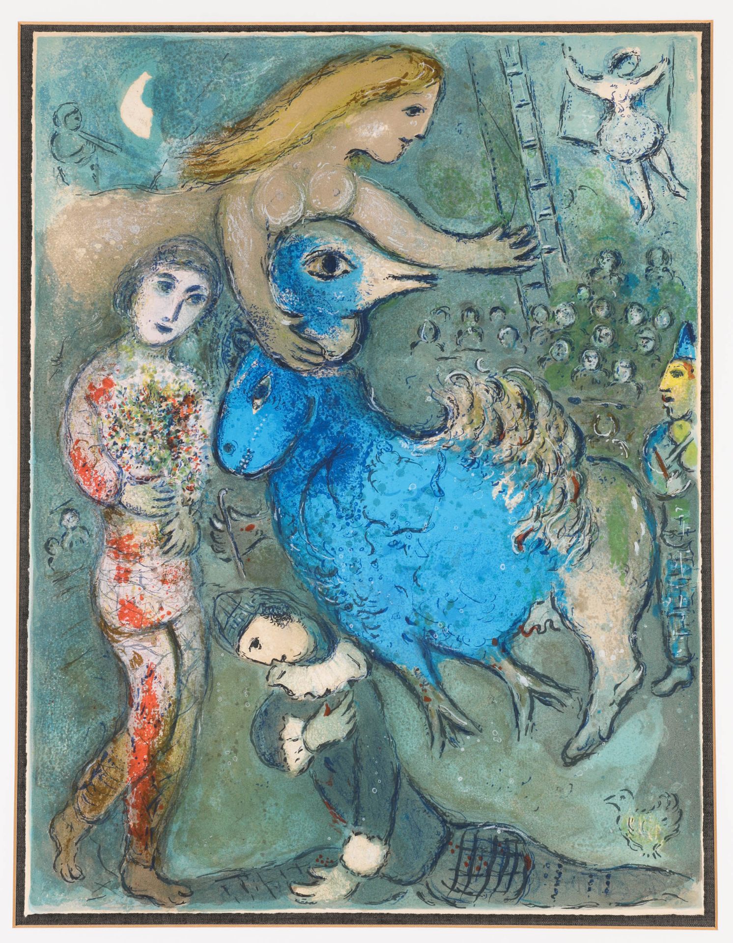 Marc Chagall*, Le Cirque, Composition with figurative representation, unsigned