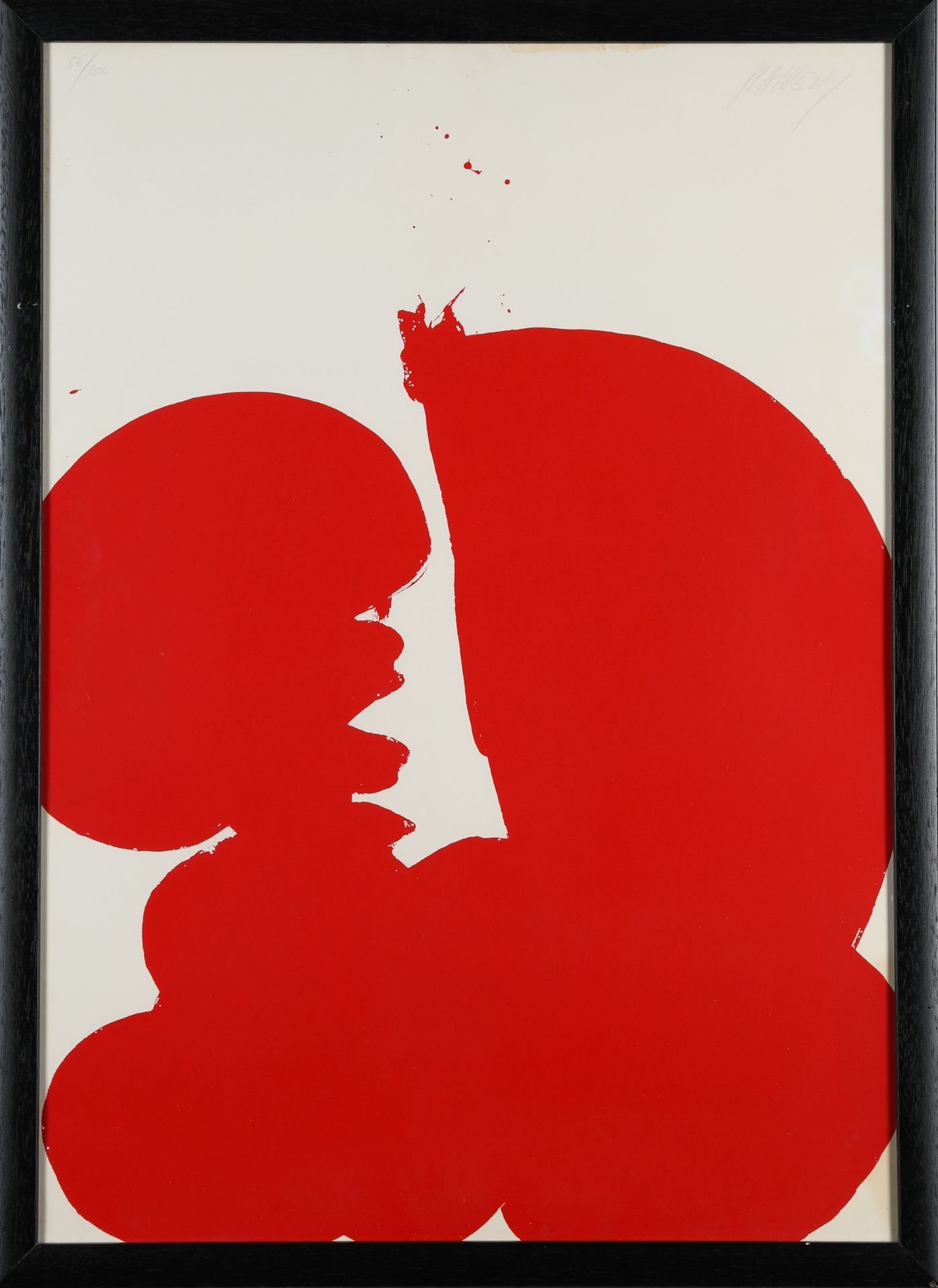 Markus Prachensky, signed silkscreen, red