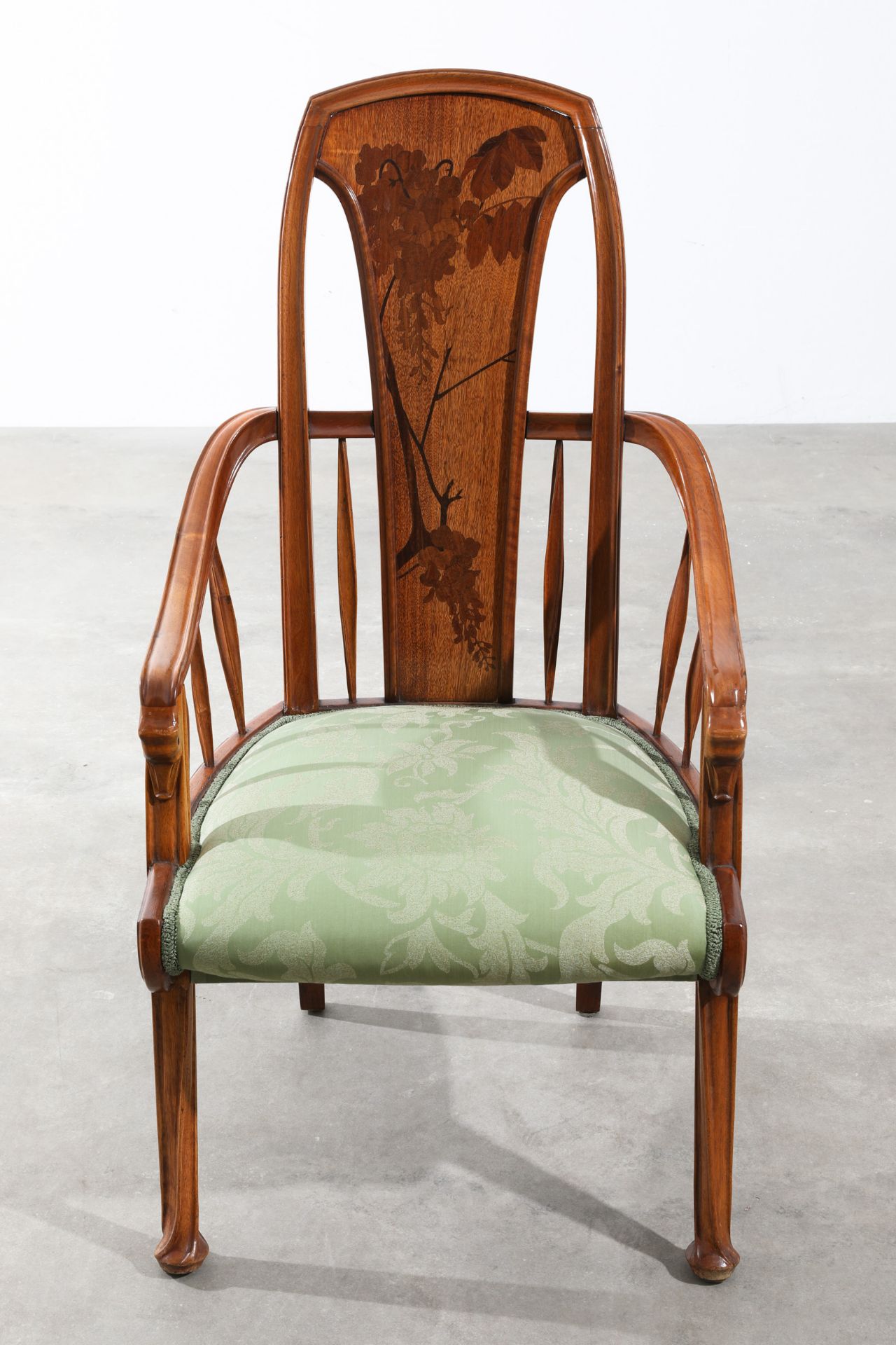 Louis Majorelle Art Nouveau Fauteuil with gooseneck armrests - Bild 2 aus 9