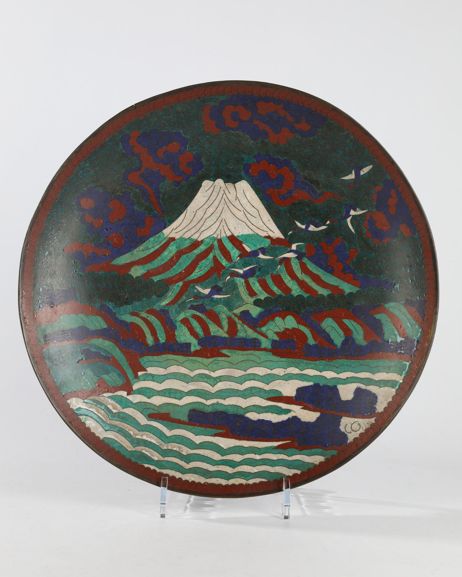 Cloisonné Bowl Fuji, Meiji