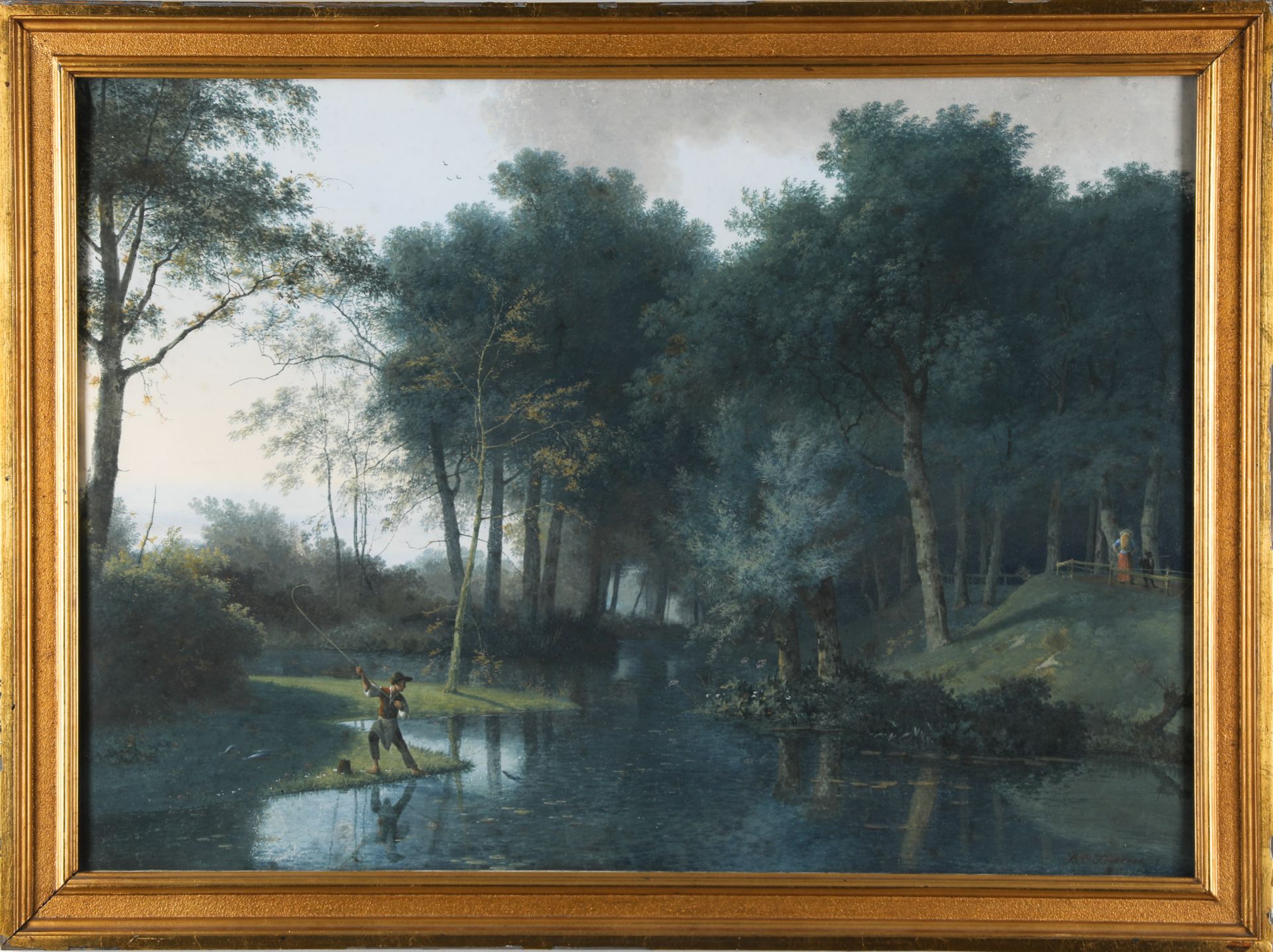 Barend Cornelis Koekkoek, Landscape, watercolours - Image 2 of 7