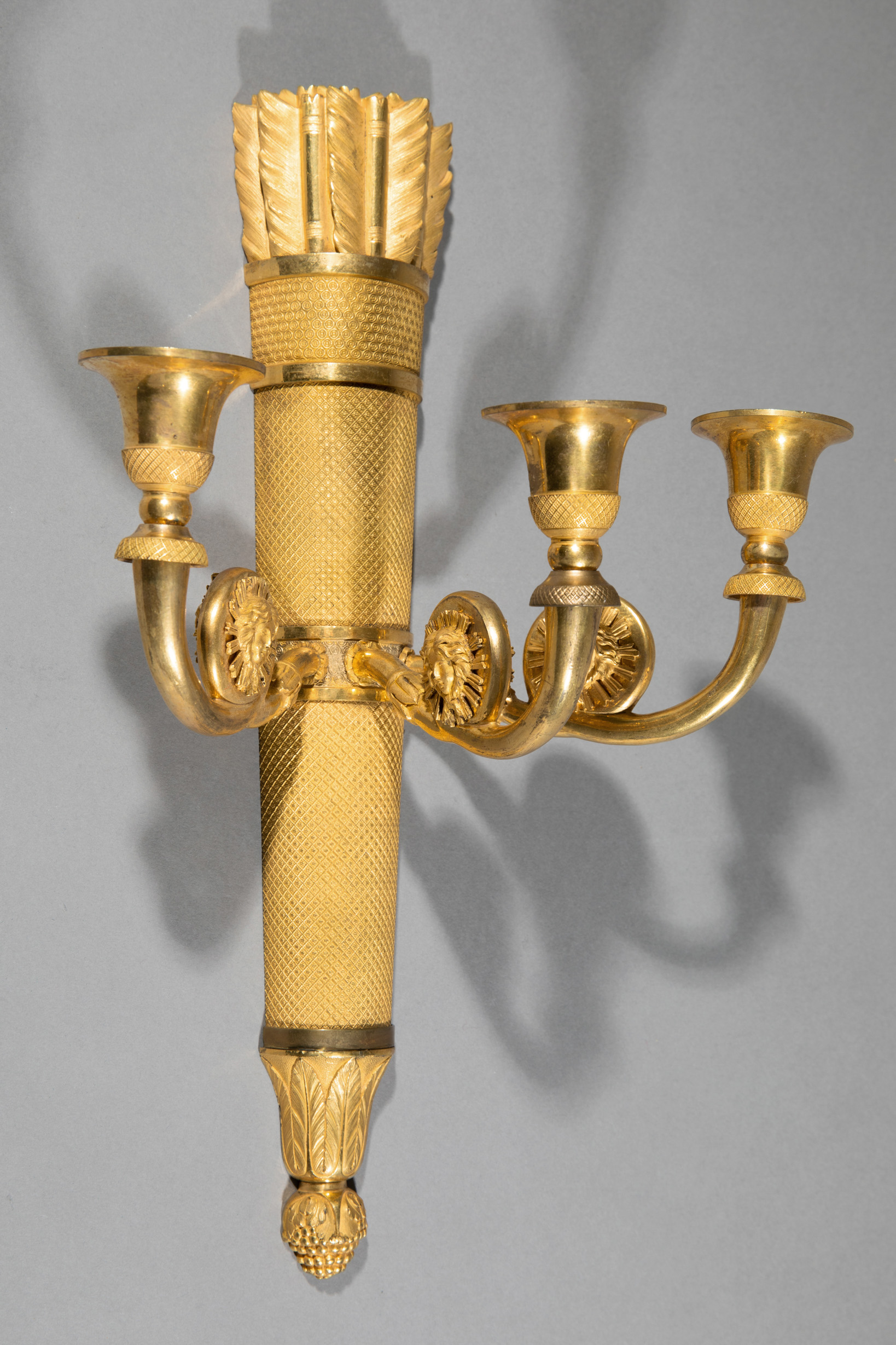Louis Seize wall sconce, fire-gilded bronze