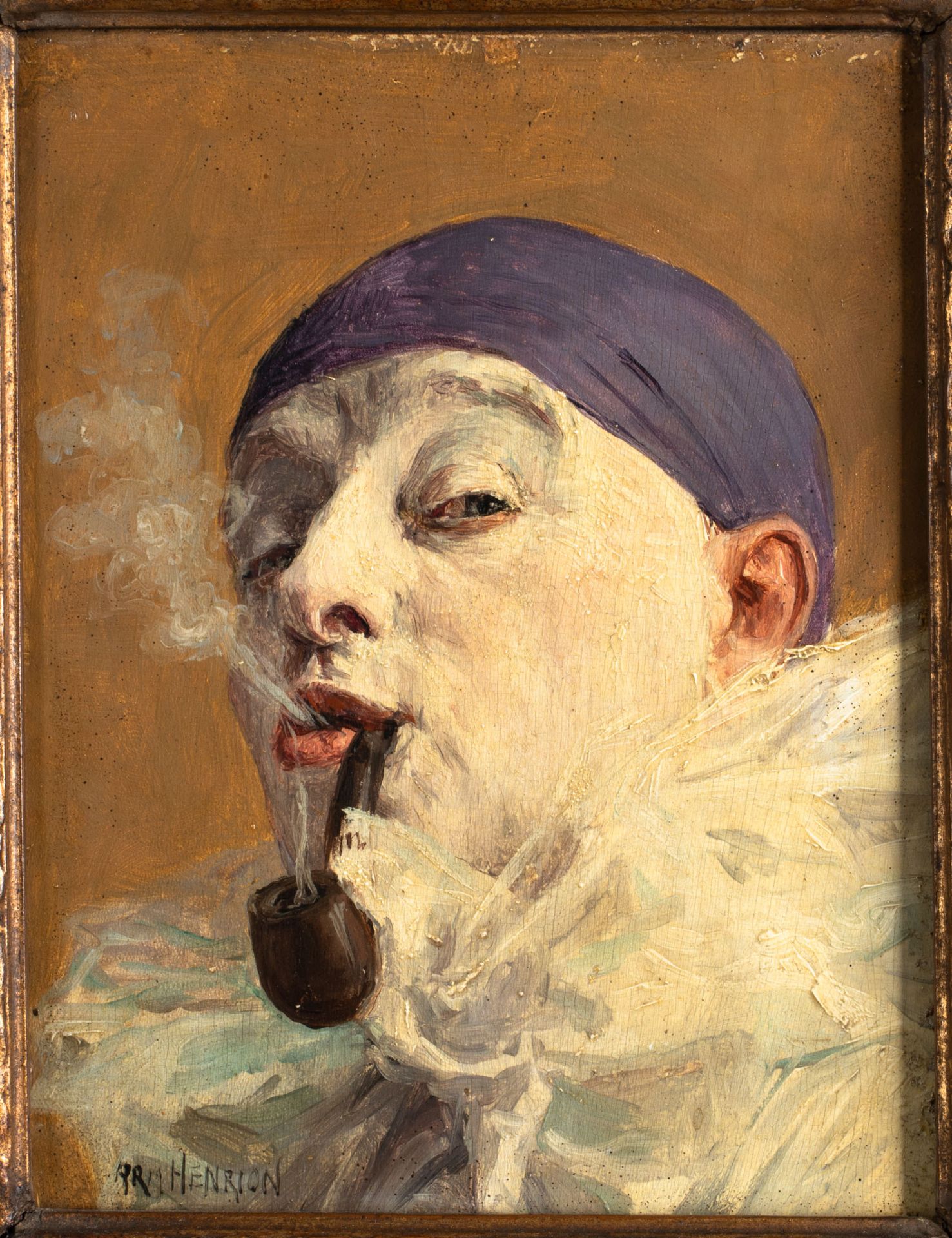 Armand Henrion, Self portrait/ Pierrot with pipe