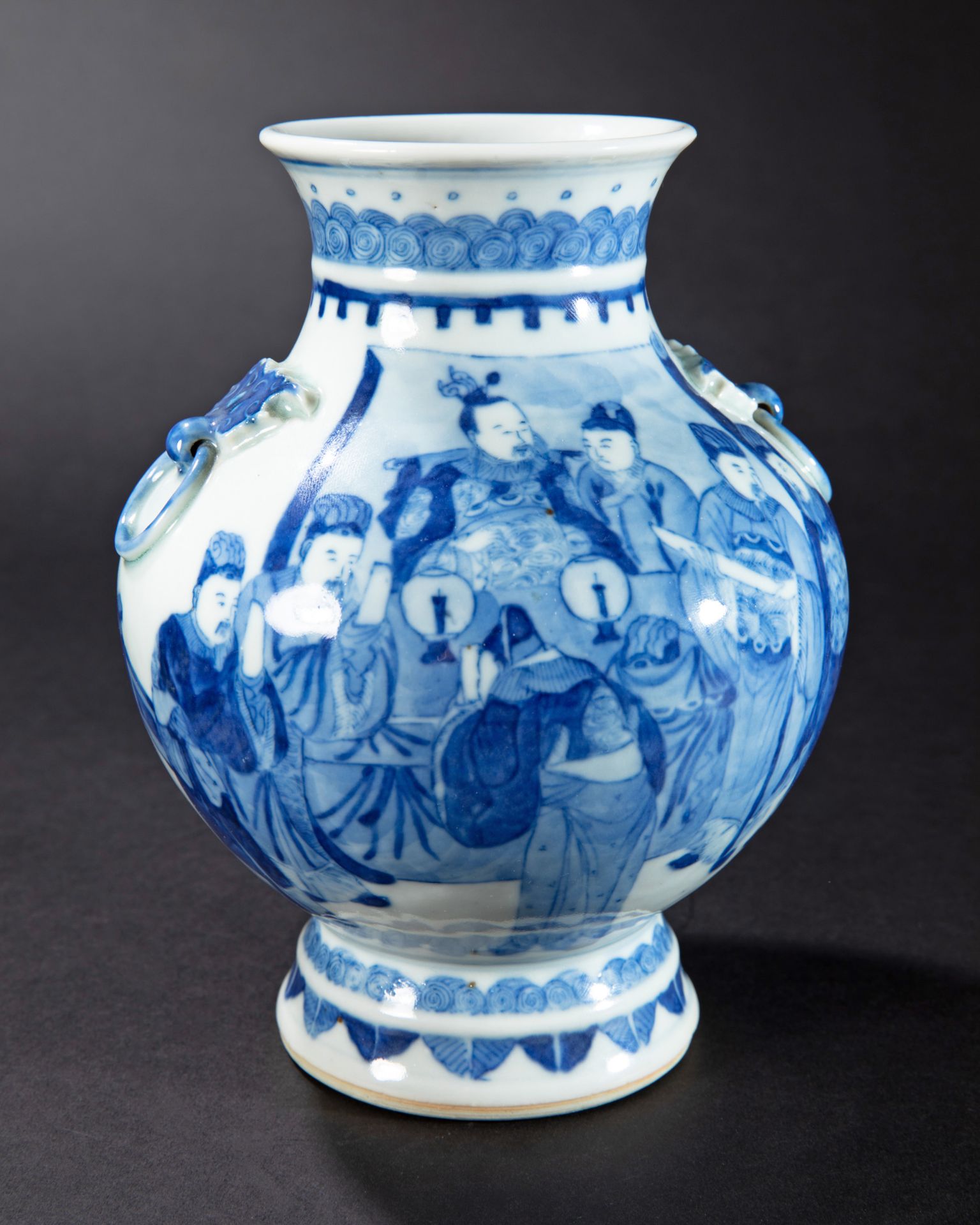 Chinese Republic Vase with Blue Figure Painting