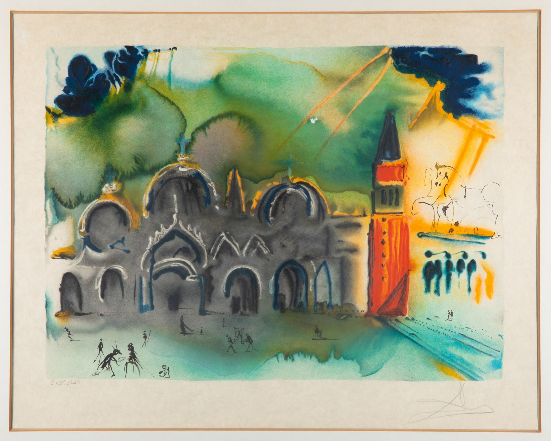 Salvador Dali*, Venise, La Basilique et le campanile, 1978