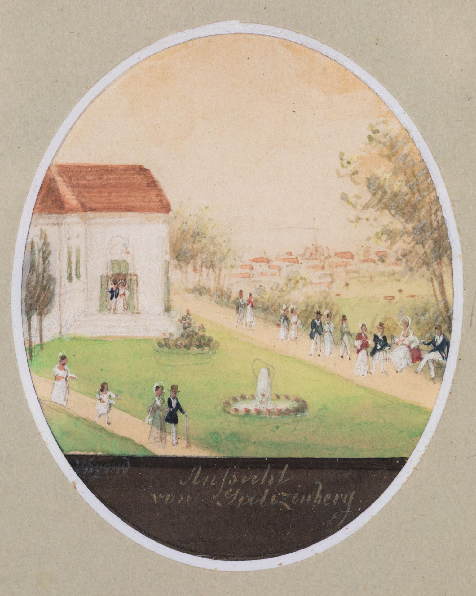 Balthasar Wigand , 2 miniatures, views of Gallitzinberg/Vienna - Image 3 of 6