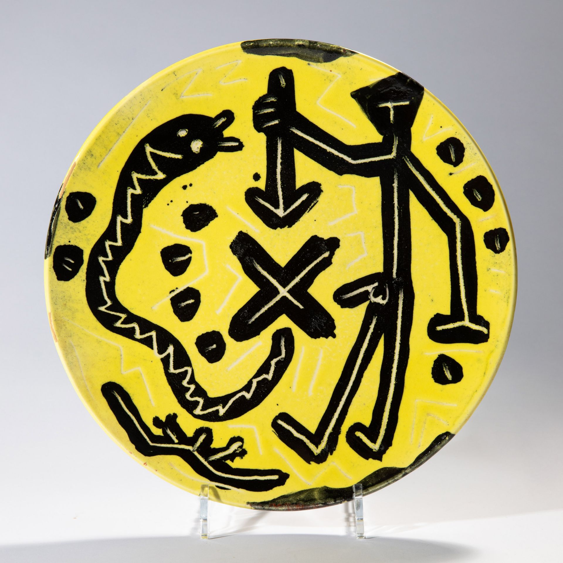 A.R. Penck*, Plate (motif with snake)