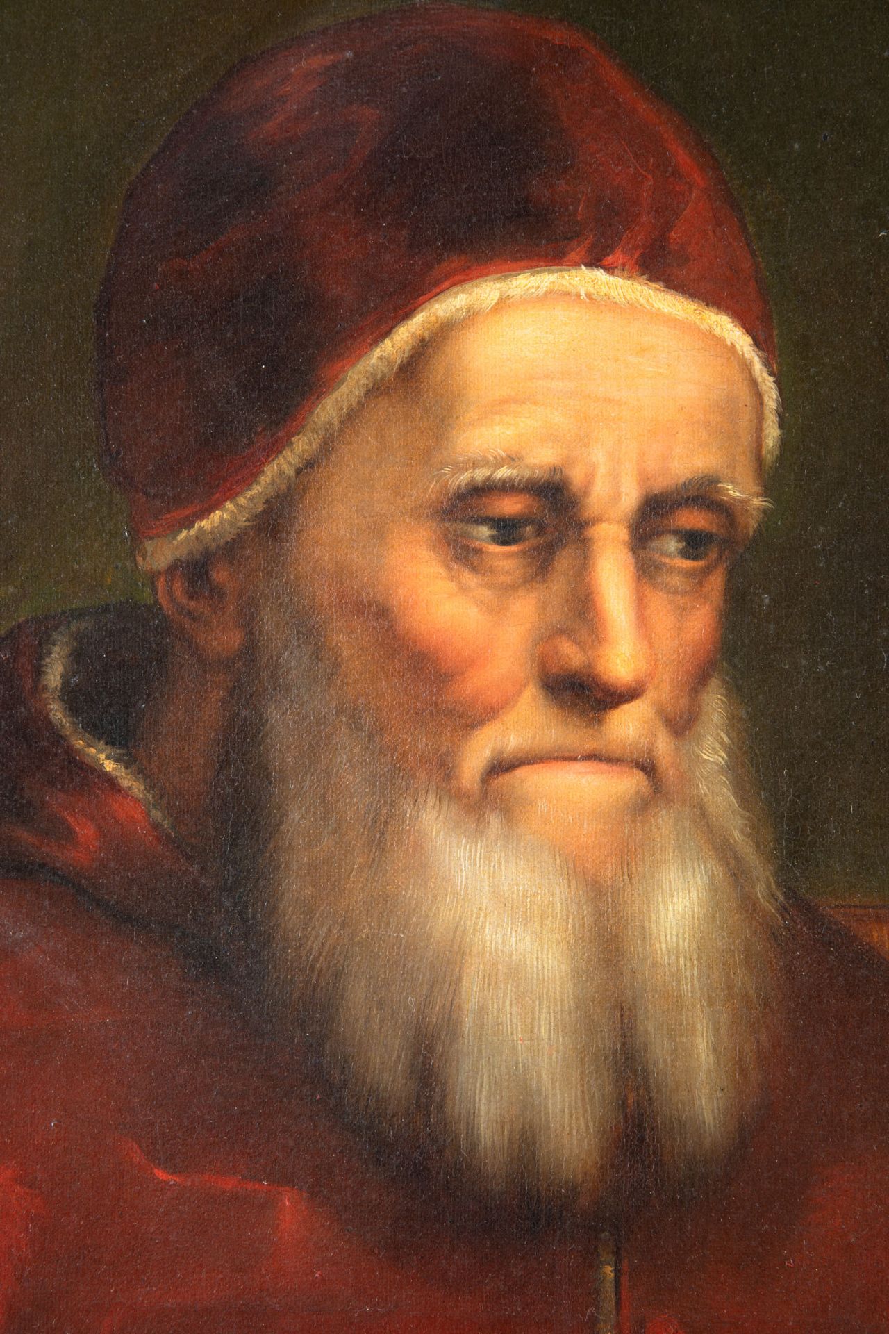 Giuseppe Mazzolini, Portrait of Pope Julius II (after Raphael) - Image 3 of 9