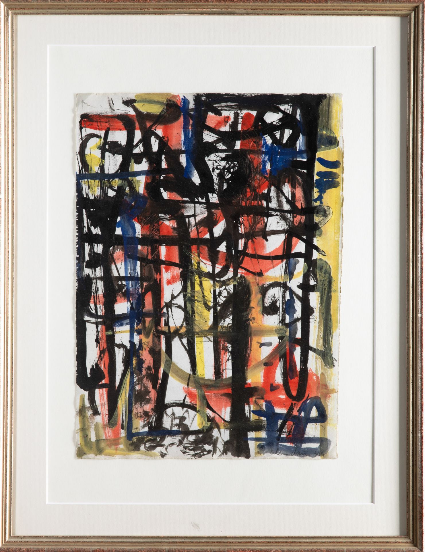 Alan Davie*, Composition. Oil on laid paper, 1949 - Image 2 of 4