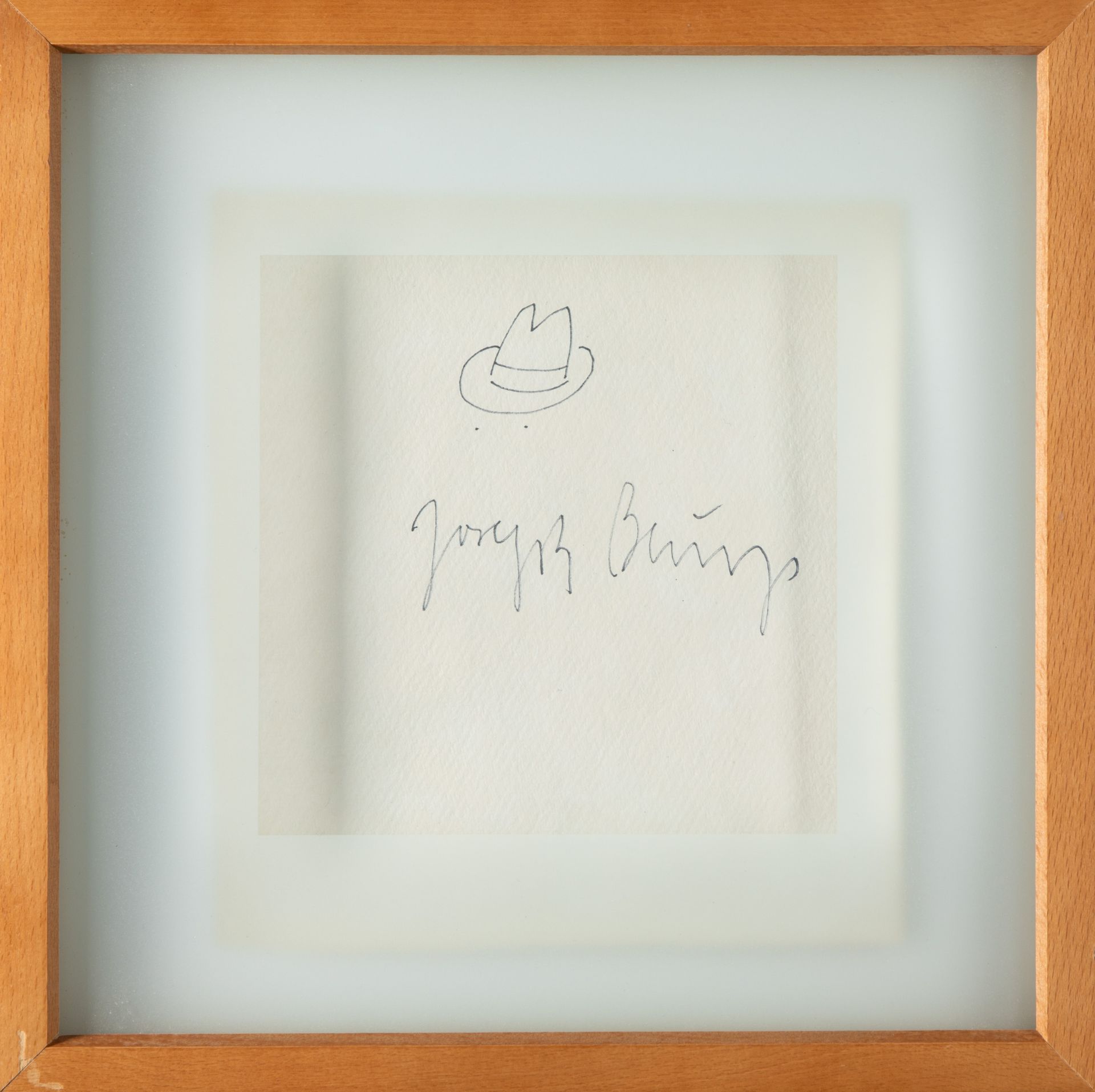 Joseph Beuys*, Drawing, hat with signature, 1979
