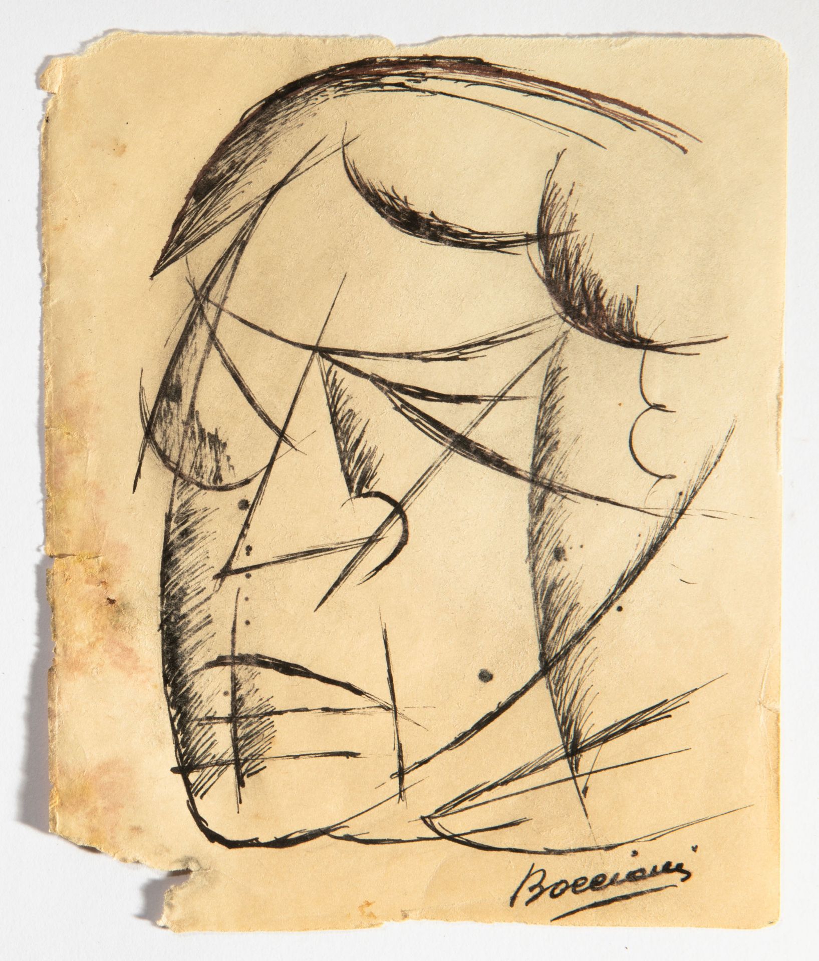 Umberto Boccioni, head, drawing