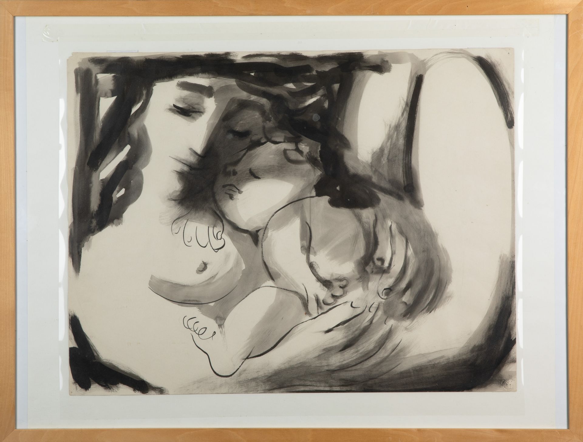 Baltasar Lobo*, Mutter mit Kind, Tusche - Bild 2 aus 4