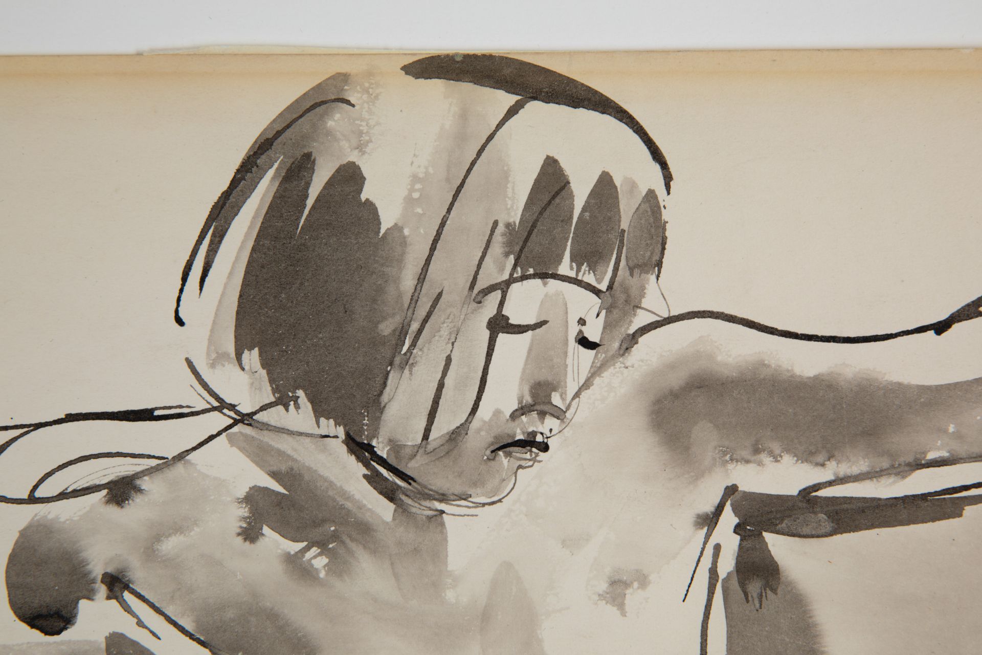 Georg Kolbe, Kneeling female nude, watercolor / ink - Image 3 of 4