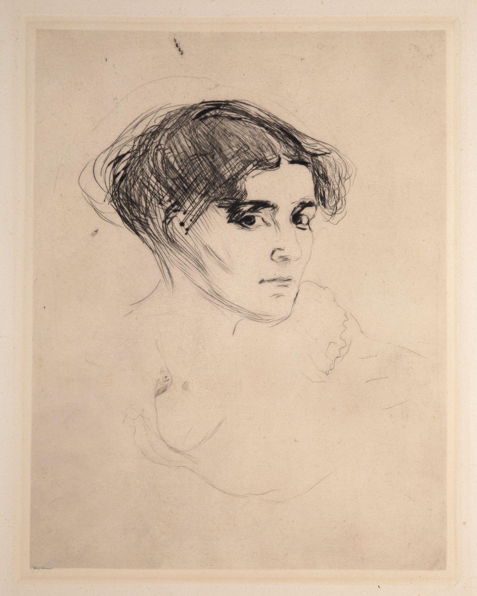 Edvard Munch, Frauenkopf/ Kvinnehode/ Woman's Head, etching