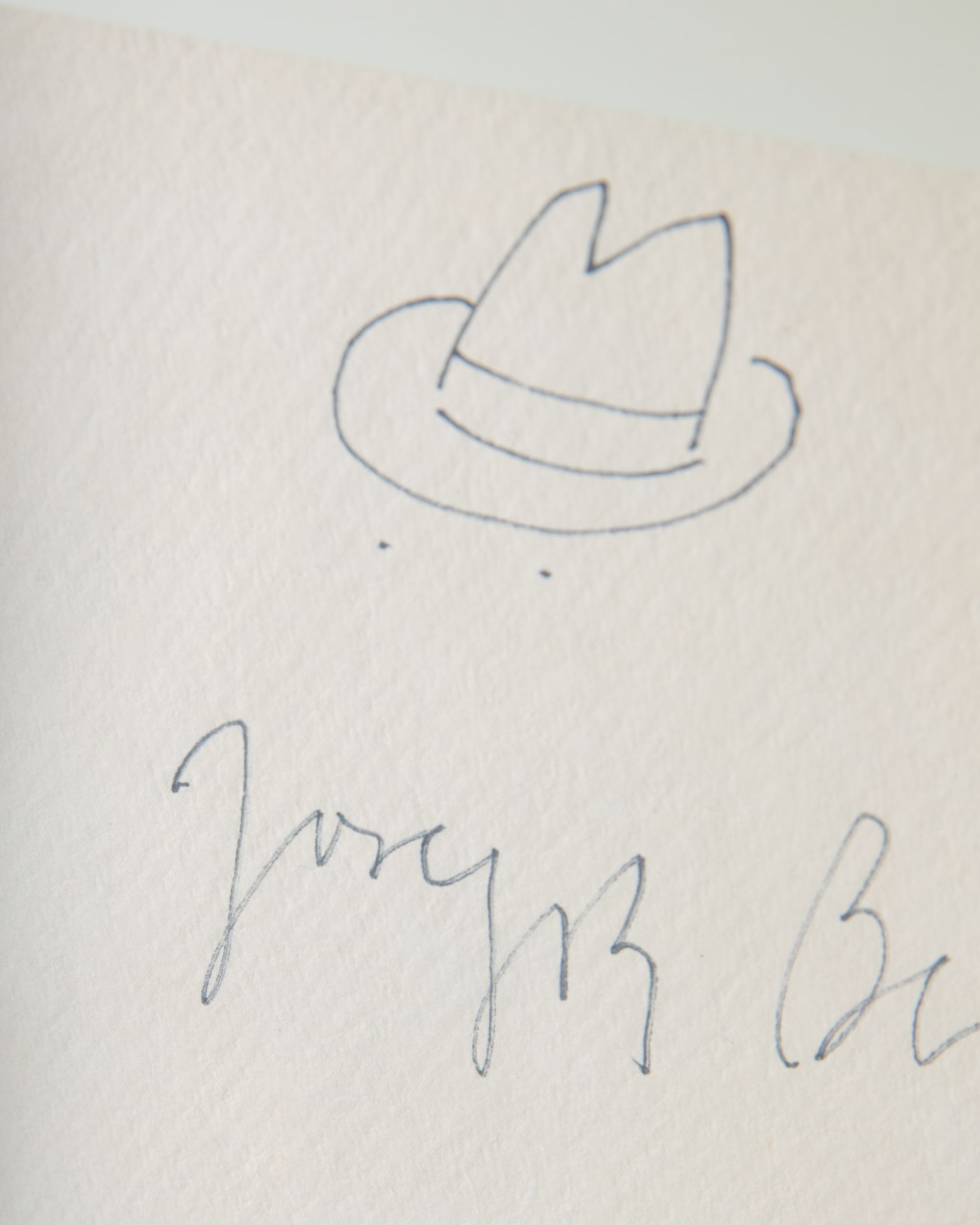Joseph Beuys*, Drawing, hat with signature, 1979 - Image 3 of 3