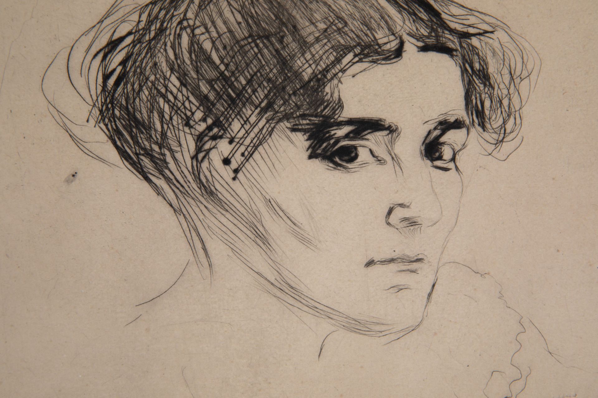 Edvard Munch, Frauenkopf/ Kvinnehode/ Woman's Head, etching - Image 5 of 5