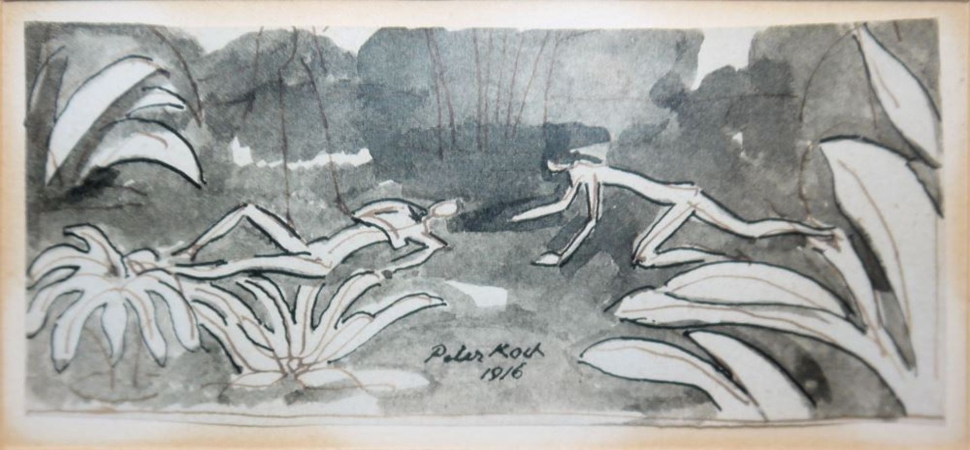 Peter Koch, Figürliche Darstellungen, 3 frühe Tuschezeichnungen, ab 1915 - Bild 4 aus 4