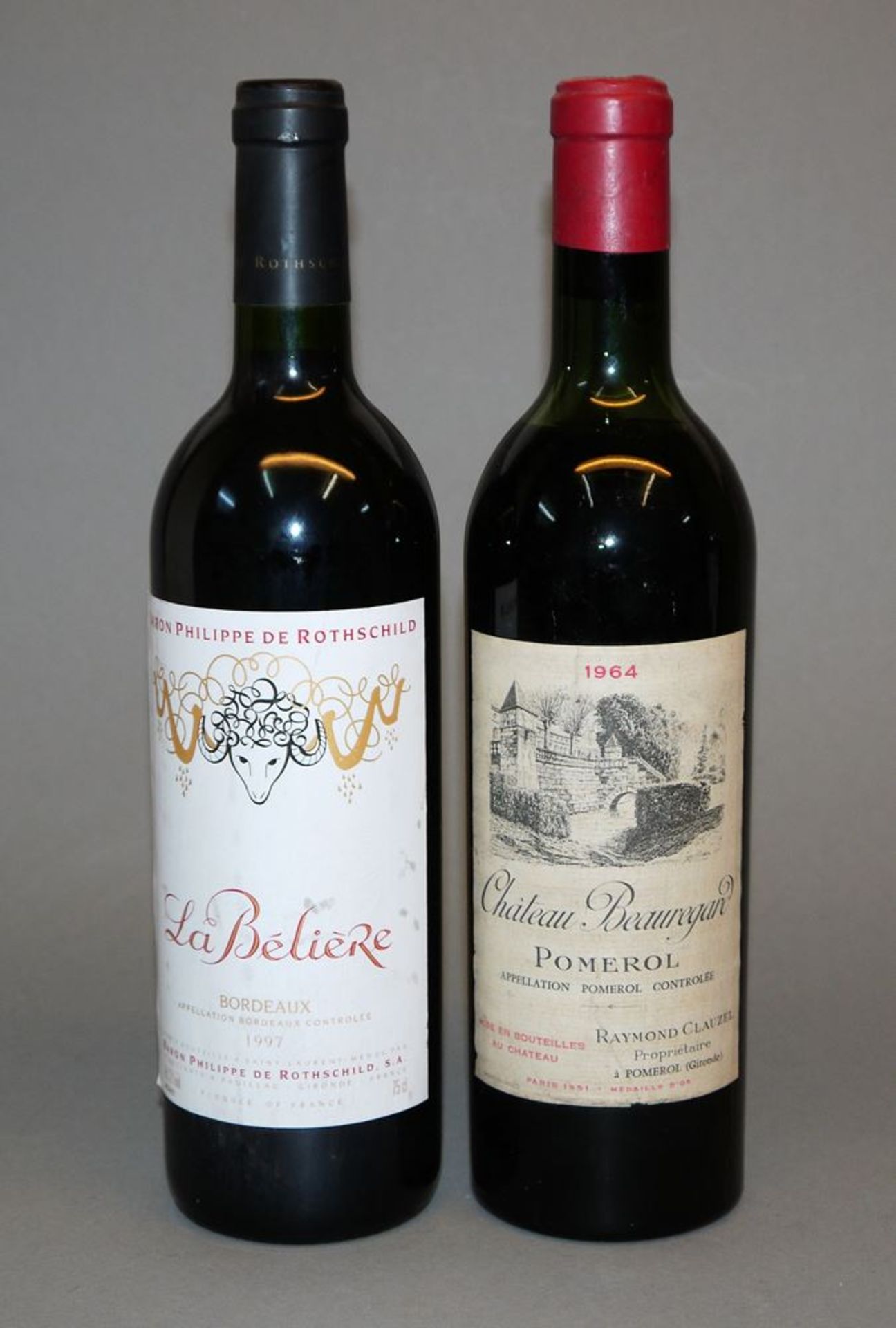 1 Flasche 1964 Château Beauregard Pomerol & 1 Flasche 1997 Baron Philippe Rothschild La Bélière