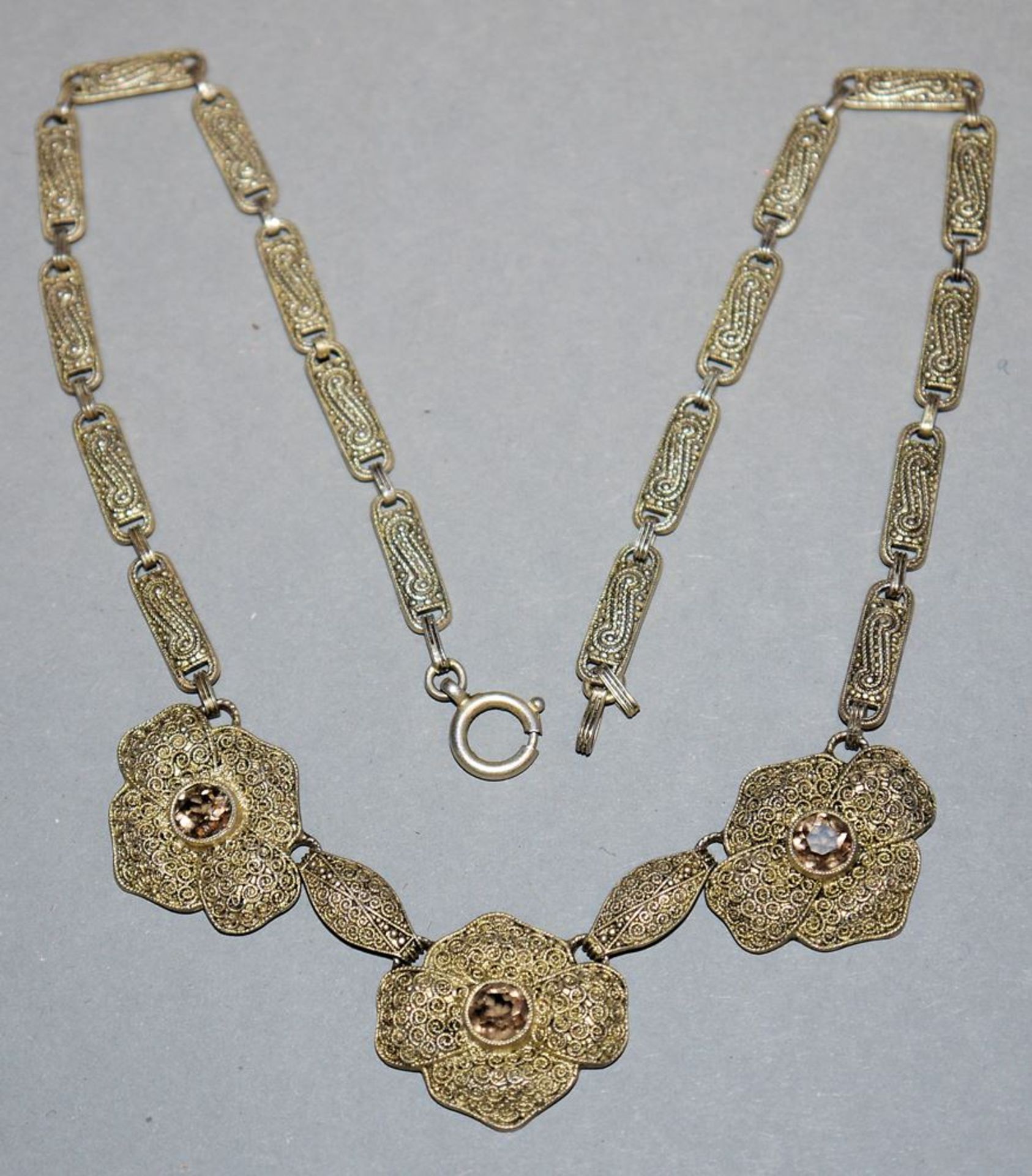 Collier Theodor Fahrner, Pforzheim, Silber, vergoldet, um 1930