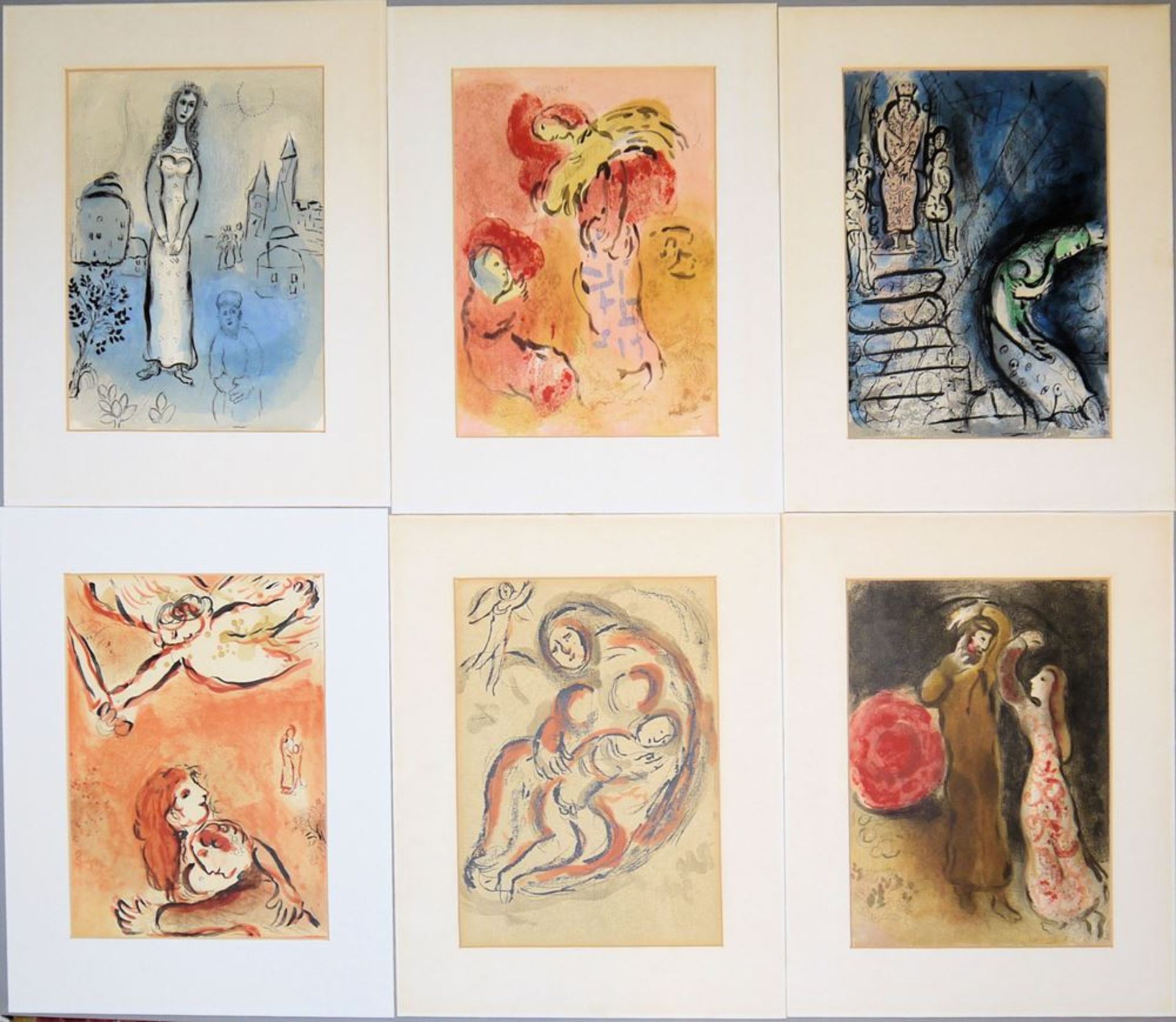 Marc Chagall, 6 Farblithographien aus: Bible II, 1960