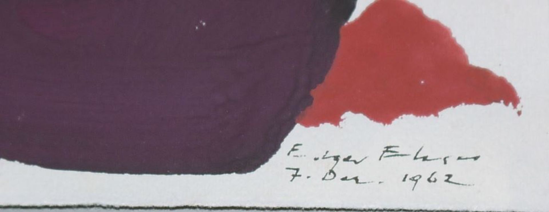 Edgar Ehses, Abstrakte Komposition, signiertes Aquarell von 1962 - Bild 2 aus 3