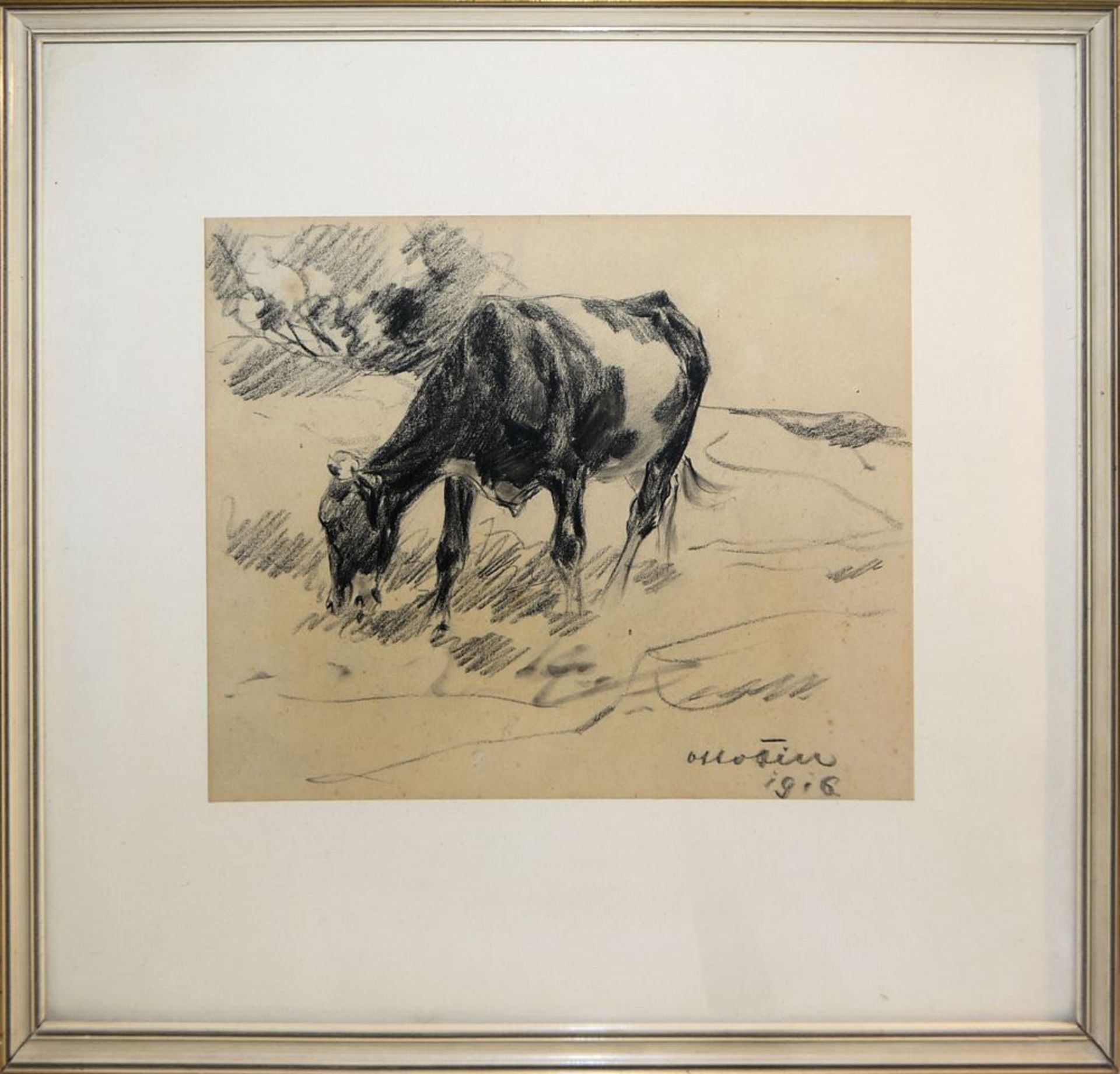 Otto Dill, 4 signierte Tierzeichnungen ab 1916