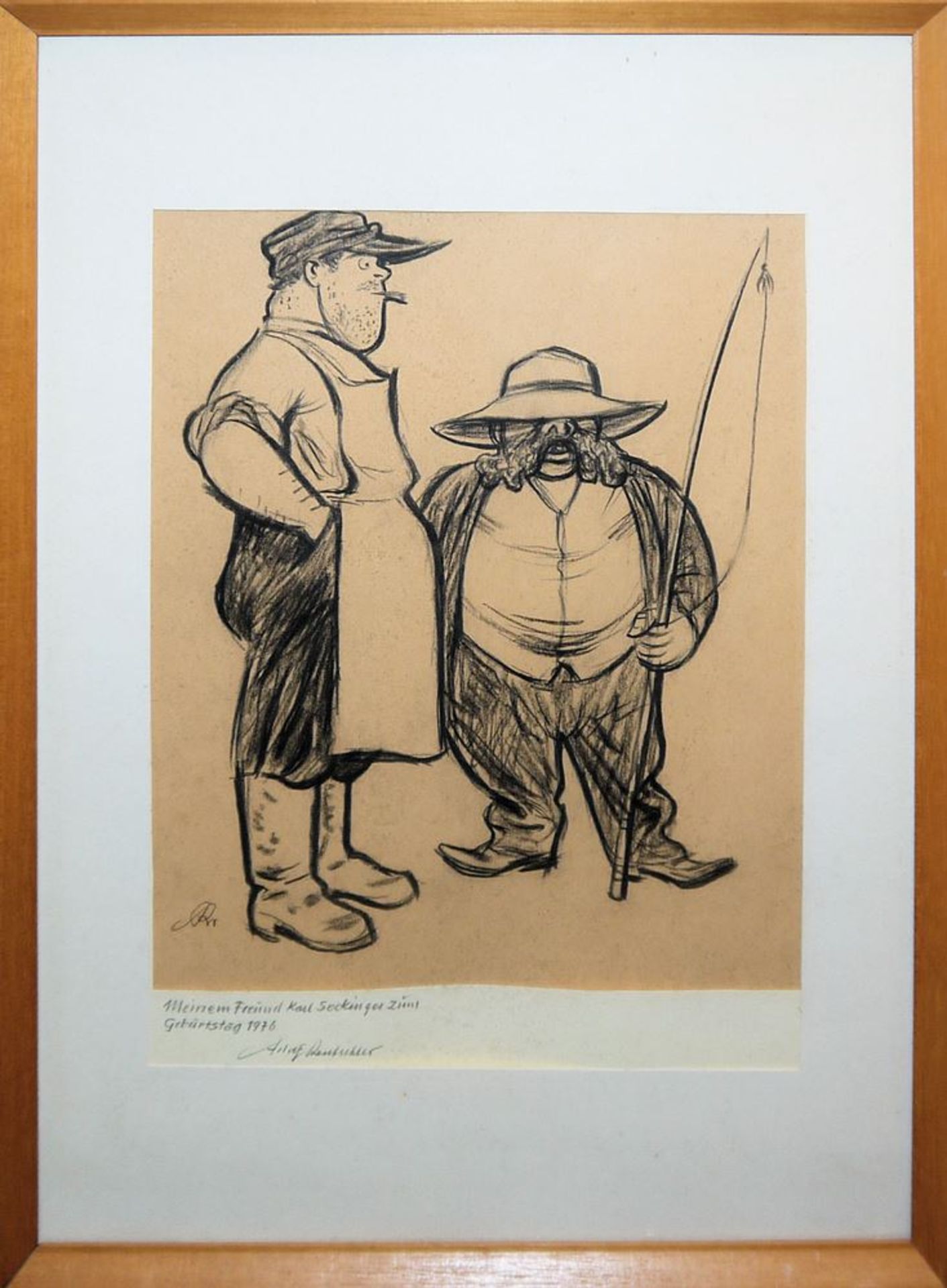 Pfälzer Künstler: Friedrich Jossé, Adolf Rentschler & Fritz Lederle, 3 signierte Zeichnungen, gerah - Image 5 of 6