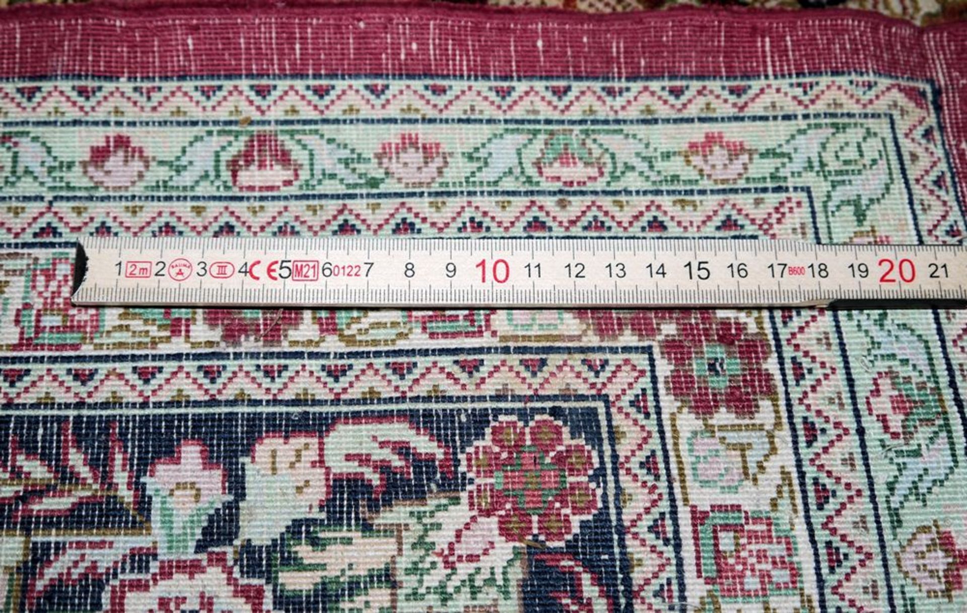 Orient-Seiden-Teppich Keschan, Persien, ca. 30-40 Jahre alt - Bild 4 aus 4