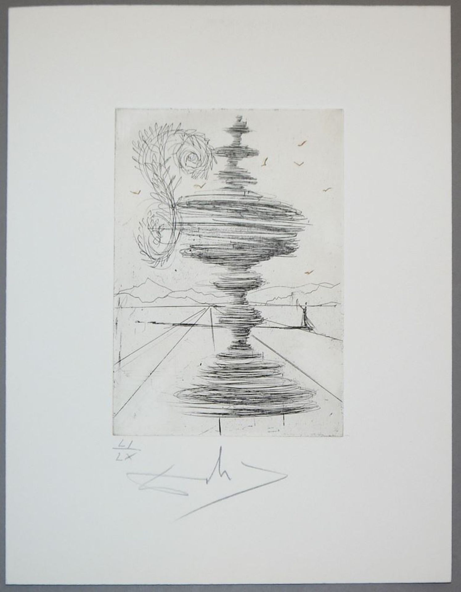 Salvador Dali, "La Fontaine", signierte Aquatintaradierung von 1966