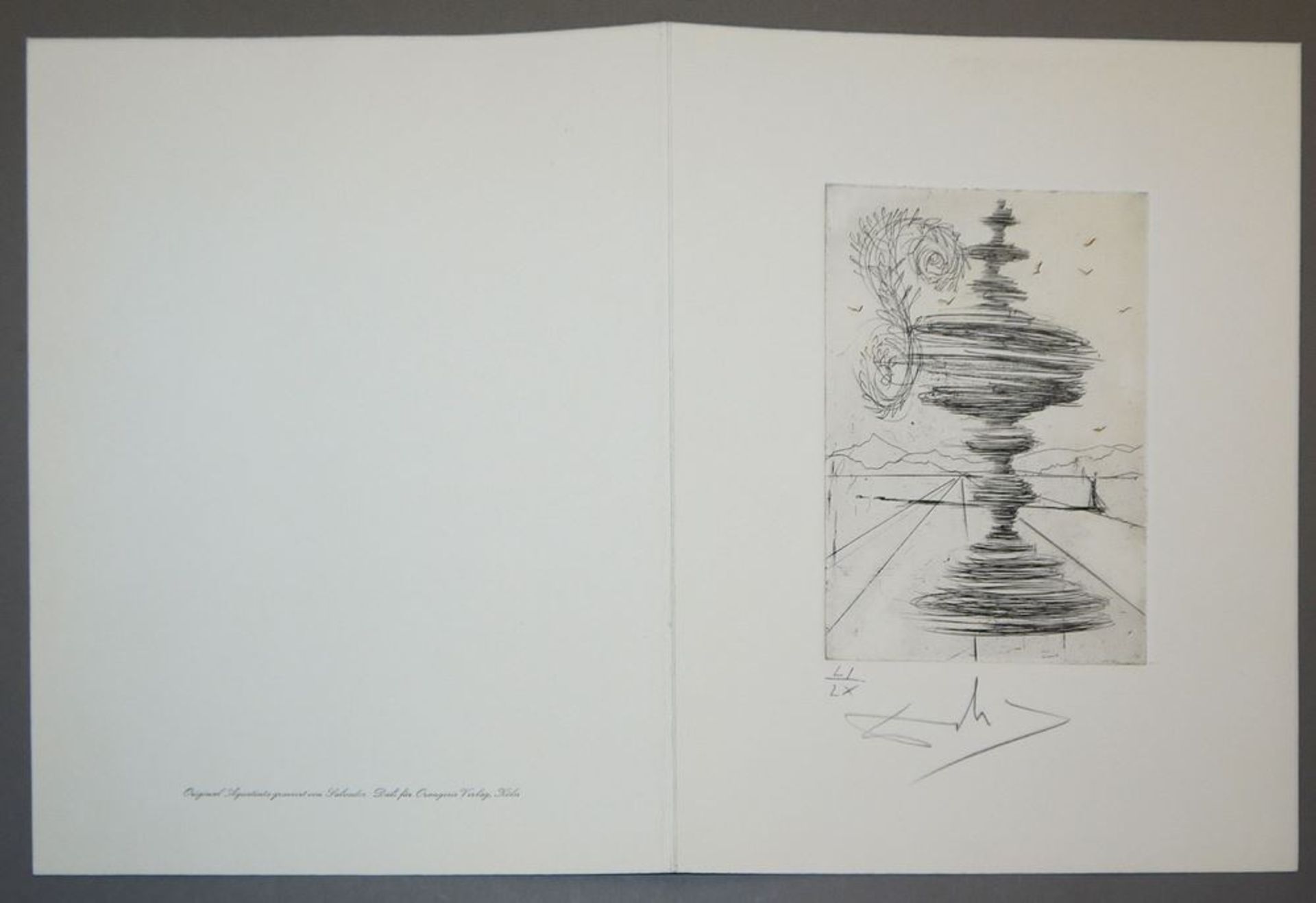 Salvador Dali, "La Fontaine", signierte Aquatintaradierung von 1966 - Bild 2 aus 2