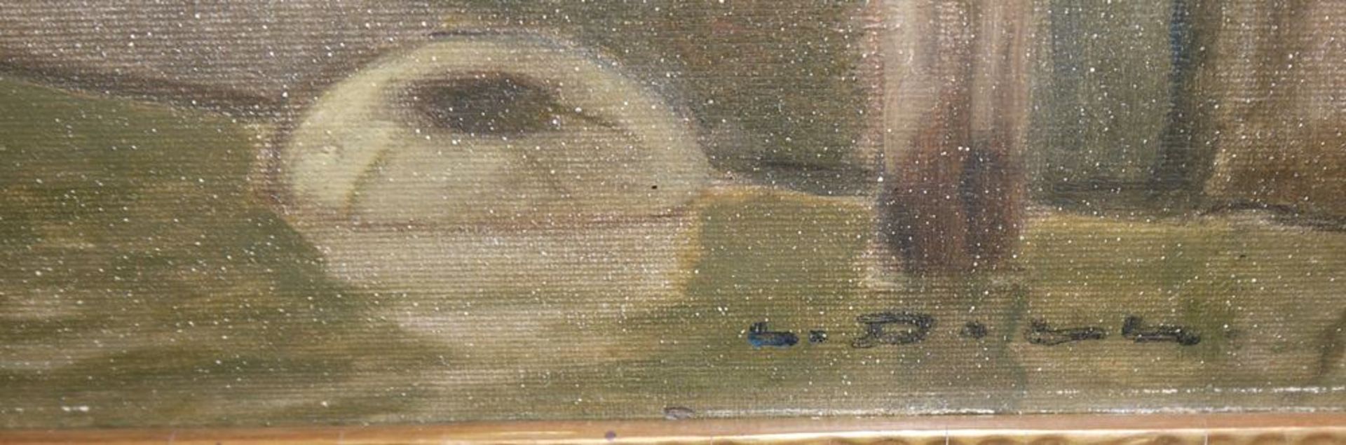 Ludwig Dill & Unleserlich sign. belgischer Impressionist, Fischerboote Chioggia & Fischerboote im H - Bild 5 aus 6